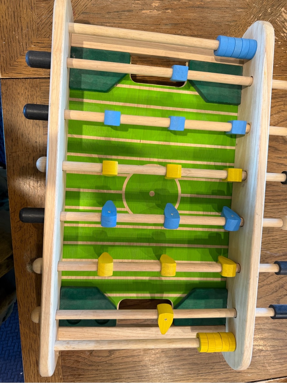 Wooden Kids Foosball Table - Blue & Yellow